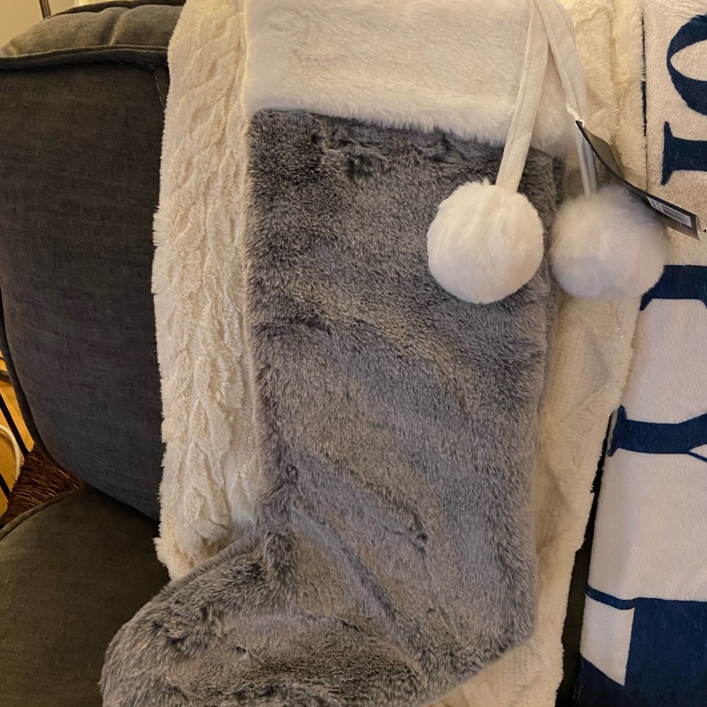 NWT UGG Dawson PomPom Christmas stocking - Gray